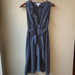 Motherhood Maternity Grey Faux Wrap Ruffle Dress
